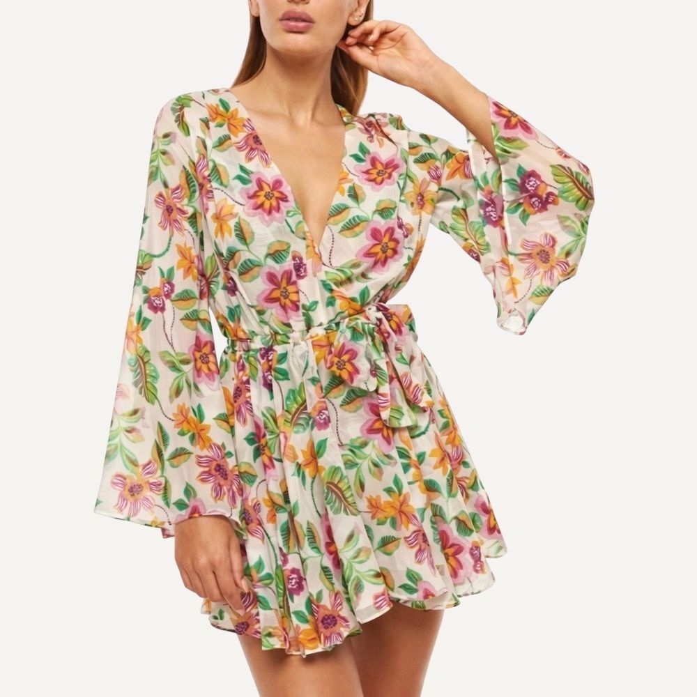 NWT MISA Los Angeles Kaia Dress in Flora Exotica Flirty Romantic Size Medium M